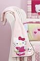 Bedtime Originals Hello Kitty and Puppy Fleece Blanket with Applique - Pink
