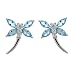 Eve's Addiction Dragonfly Earrings in Blue Topaz and Sterling Silver