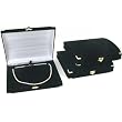 3 Black Flocked Necklace Pendant Box Gift Chain Displays