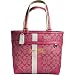 Coach Heritage Stripe Signature Book Bag Purse Tote 13196 Magenta