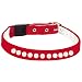 Pet Supply Imports Velveteen Jeweled Break Away Cat Collar, Red, 14-Inch