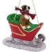 Uncropped Boxer Sleigh Dog Christmas Ornament