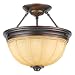 Quoizel Athens 15-Inch Large Semi Flush Mount with Creme Scavo Glass, Vintage Bordeaux Finish #AH1716VO