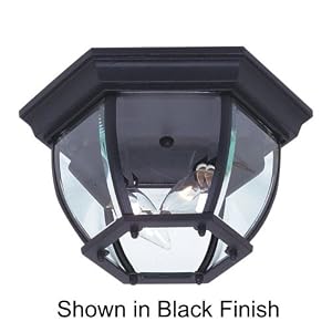 Classico - 2 Light Outdoor Flush Mount Ceiling Lighting Fixture - Deep Rust Bronze - Clear... by Artcraft