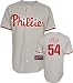 Brad Lidge Jersey: Adult 2010 Majestic Road Grey Replica #54 Philadelphia Phillies Jersey - Small