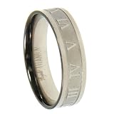 Titanium ring w/ roman numerals -Width: 7mm