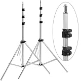 Adorama Set-of-2 Pro 10' Air Cushioned Light Stand -5/8 top stud with 1/4-20 screw thread