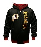 NFL Men's Washington Redskins Heritage Reversible Hooded Sweatshirt (Black/Burgundy, Small)