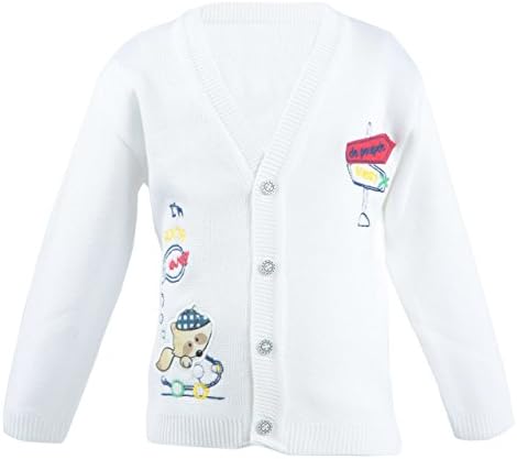 De Poupee Baby Boys' Wolf Applique Knit Cardigan Sweater 6-9 Months