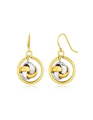14K Two-Tone Gold Love Knot Embrace Drop Earrings