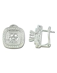 14K Yellow Gold 0.78ct Dual Square Channel Set Diamond Huggie Earrings
