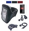 Microsoft Zune HD Armband with Armlength 10.5 Inch and 14.6 Inch + Screen Protector + Zune HD Wall Charger + Car Charger + Data Cable(3 colors available) (14.6", Black)