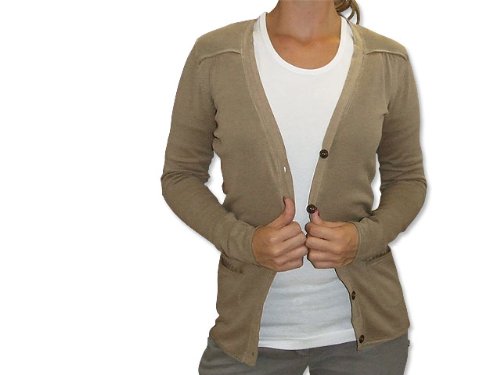 GIN TONIC Strickjacke Damen in Camel – Strickjacke – beige , Größe S