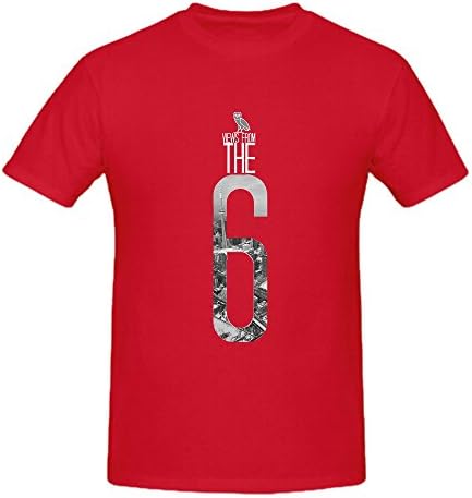 YDF Men's drake Views From the 6 Shirts Cotton Red L