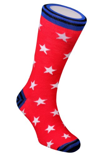 Samson Hosiery ® Red Stars and Stripes Cotton Socks Average Size