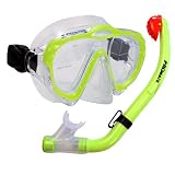 PROMATE Junior Snorkeling Scuba Diving Mask DRY Snorkel Set for kids - Yellow - MaskSnorkel only