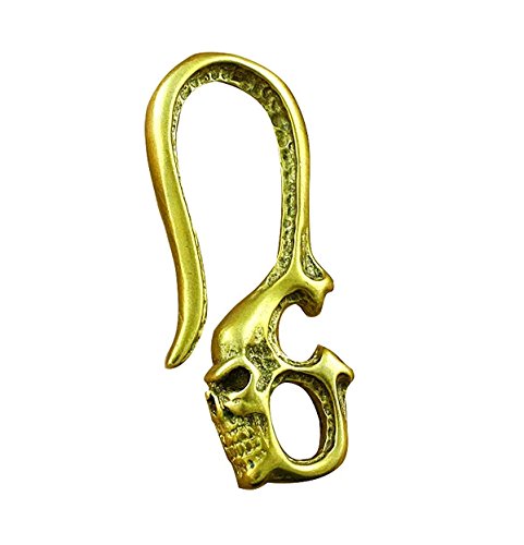 Biker Rock Skull Solid Brass Hook Fob Clip for Key Chain Wallet Chain Accessory