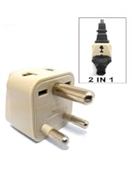 CE: CKITZE BA-10 Grounded Universal 2 in 1 Plug Adapter Type D for India, Africa & more - CE Certified - CKITZE