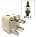 Ckitze India, Nepal, Maldives Travel Grounded Universal 2 Inputs USA Power Plug Adapter - Type D - CE Certified for Mobile Cell Phone, Laptop, Tablet Chargers and More