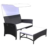 Ambientehome 63786 Strandkorb Lubango Polyrattan, schwarz