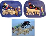 3 Assorted Wood Car Craft Kits, With Paint, Glue, Brush and Sand Paper