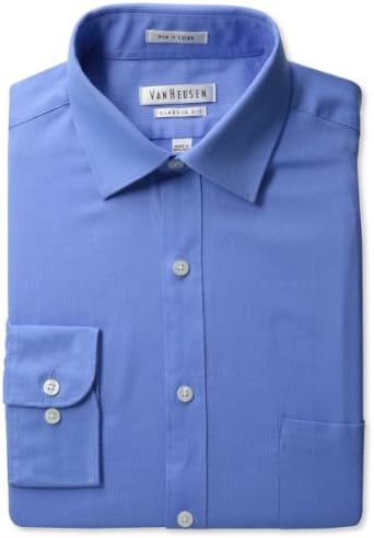 Van Heusen Men's Pincord Texture Solid, French Blue, 17 34/35