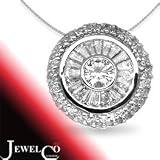 Jewelco London 18 Carat White Gold 1.04ct Diamond Pendant