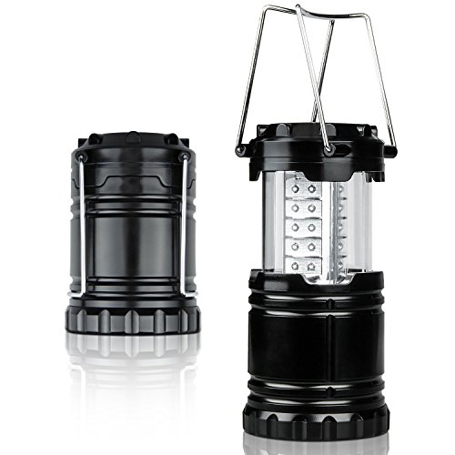 Ultra Bright LED Lantern - Camping Lantern - Collapses - Suitable For: Hiking, Camping, Emergencies, Hurricanes, Outages - Super Bright - Lightweight - Water Resistant - Black