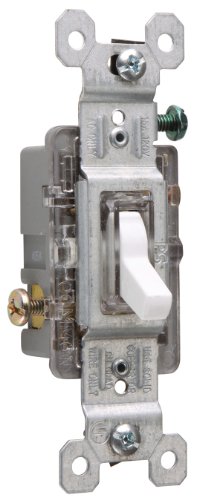 Legrand-Pass & Seymour 660WSLGCC10 Single Pole Lighted Toggle Switch 15-Amp 120-volt, White High Impact Resistant Construction