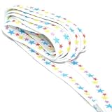 WHITE boot shoe laces blue yellow red STARS
