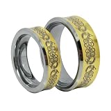 Matching High Polish Concave Gold Plated Celtic Comfort Fit Tungsten Carbide Ring 8mm (Size 9,10,11,12,13 Available) His & 6mm (Size 6,7,8 Available) Hers Set Aniversary/engagement/wedding Bands Set