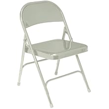 National Public Seating 50 Series All Steel Standard Folding Chair with Double Brace, 480 lbs Capacity, Gray (Carton of 4)
