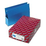 3 Capacity Closed Side Flexible Hanging File Pockets, Legal, Sky Blue, 25/Box