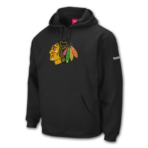 Chicago Blackhawks Playbook Logo Hoodie (Black) Size M
