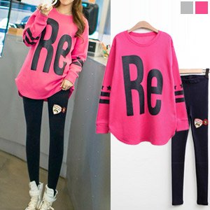 (イイネショップ) eeNeshop プリント ワッペンスウェットルームウェアセットアップ