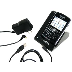 Amzer 80348 Desktop Cradle for BlackBerry 8800 Series with Extra Battery Charging Slot
