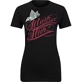 SILVER STAR Butterfly Script Womens Tee - Black