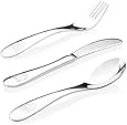 Kiddobloom Kids Stainless Steel Utensil Set, Truck model, 3-piece Flatware includes Spoon, Fork, and Butter Knife. Perfect for Preschoolers. Great for Birthday Gifts.