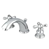 IMAGE OF Kingston Brass KB961AX Victorian Widespread Lavatory Faucet with Metal Cross Handle, Polished Chrome (Not CA/VT Compliant)