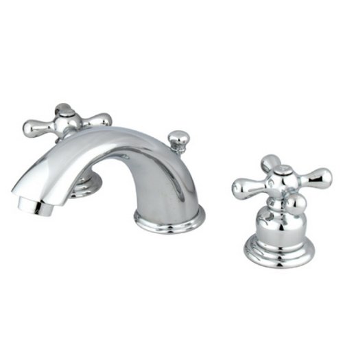 Kingston Brass KB961AX Victorian Widespread Lavatory Faucet with Metal Cross Handle, Polished Chrome (Not CA/VT Compliant)
