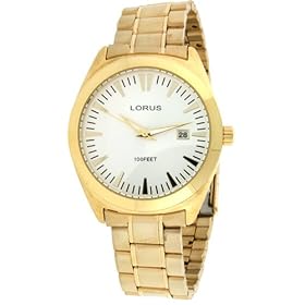 Lorus Watch Metal Gold Tone Large Face Date Men's LR3258