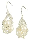 White Freshwater Cultured Pearl Antoinette Earrings with Sterling Silver