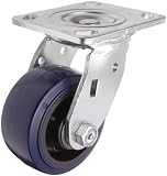 RWM Casters 47 8″ Diameter Performance TPR Wheel Kingpinless Medium Heavy Duty Swivel Plate Caster with Straight Roller Bearing, 4-1/2″ Length x 4″ Width Plate, 600 lbs Capacity Range