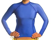 Beach Depot UPF 50+ Women's Long Sleeve Rash Guard Shirt - Royal Blue XL