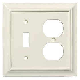 Liberty Hardware 126377 Wood Architectural Single Switch/Duplex Wall Plate, Light Almond