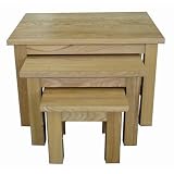 Mobel Oak Nest of 3 Coffee Tables