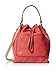 Isaac Mizrahi Womens Fashion Designer Handbags Lileth Leather Drawstring Crossbody Bag with Detachable Strap Flamingo Pink