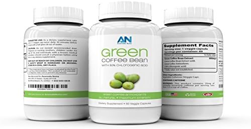 Green Coffee Bean Pills, Tummy Fat Burner Caffeine Pills, Appetite Suppressant, Anti-Oxidant & Metabolism Booster For Men And Women, Weight Loss Pills Suitable for Vegetarians and Vegans