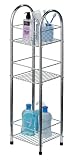 from Premier Housewares Premier Housewares 81 x 23 x 23 cm Freestanding 3-Tier Bathroom Storage Stand, Chrome Model 1600730