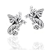 Small Flying Dragons - Detailed Sterling Silver Post Stud Earrings